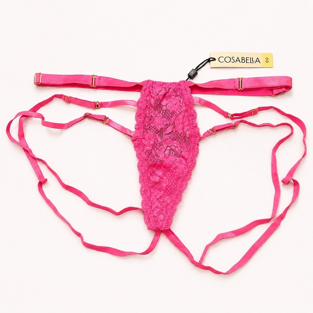 COSABELLA Ouvert Panty Rani Pink Lace Open Crotch Lingerie - M/L / NWT